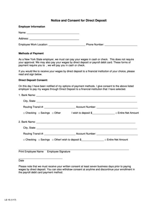 89 Direct Deposit Form Templates free to download in PDF