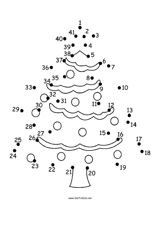 Christmas Tree Dot-To-Dot Sheet printable pdf download