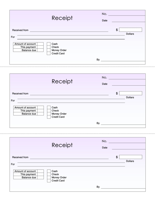 Receipt Template printable pdf download
