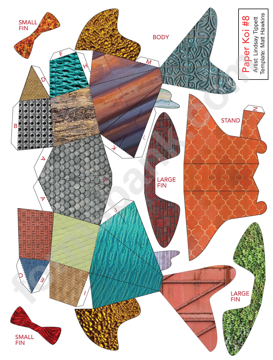 Paper Koi Fish Template printable pdf download