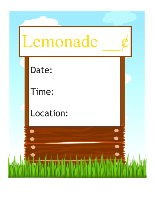 Lemonade Sale Flyer Template printable pdf download