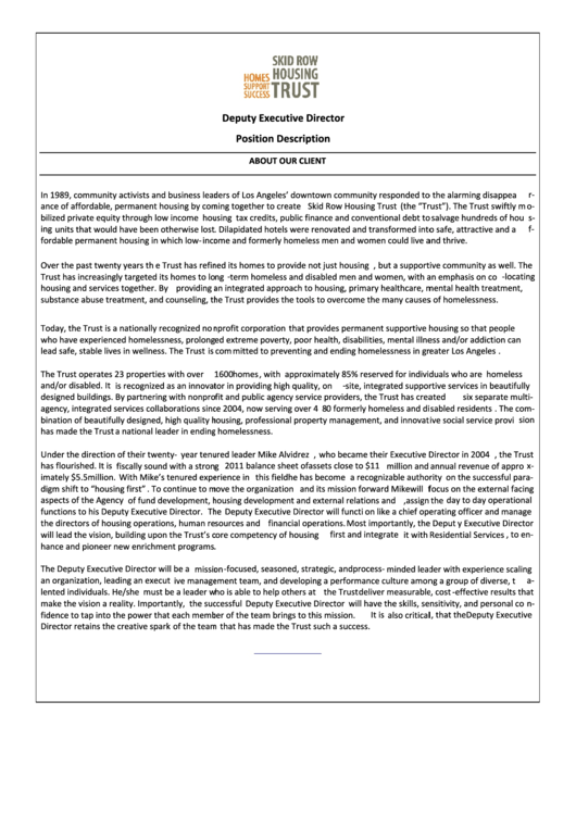 Deputy Executive Director printable pdf download