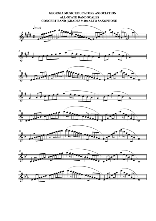 Concert Band (Grades 910) Alto Saxophone Music Sheet printable pdf