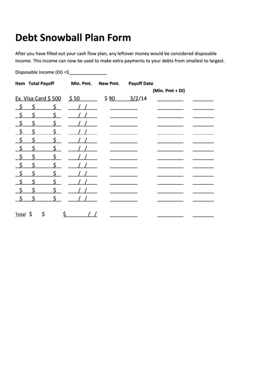 Debt Management Plan Template