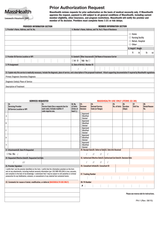 11 Masshealth Forms And Templates free to download in PDF