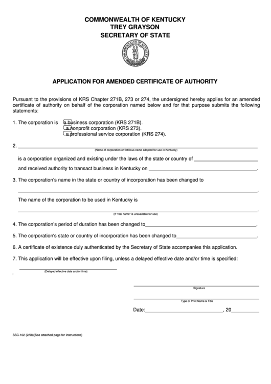 Fillable Form Ssc102 Application For Amended