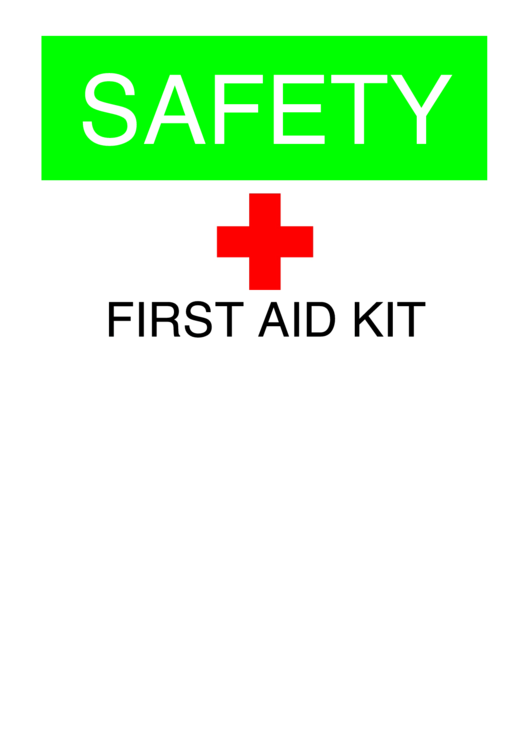 First Aid Kit Sign Template printable pdf download