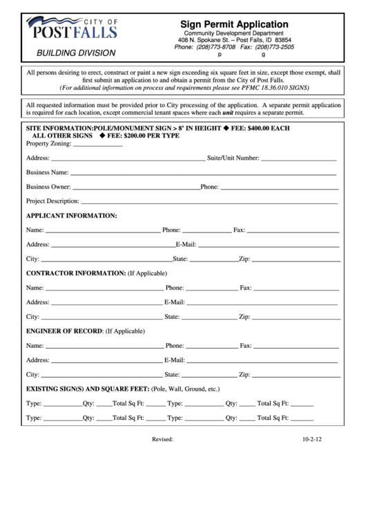 Fillable Sign Permit Application Form printable pdf download