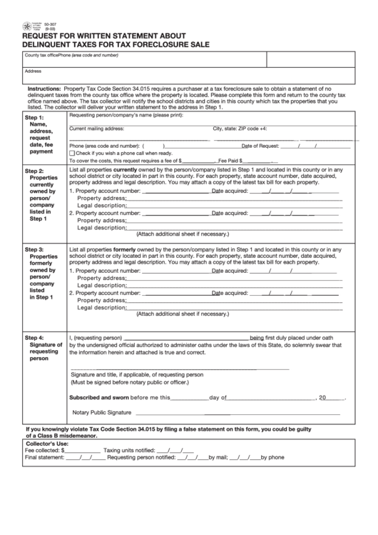 Comptoller Of Public Accounts Form 50307 Request For Written