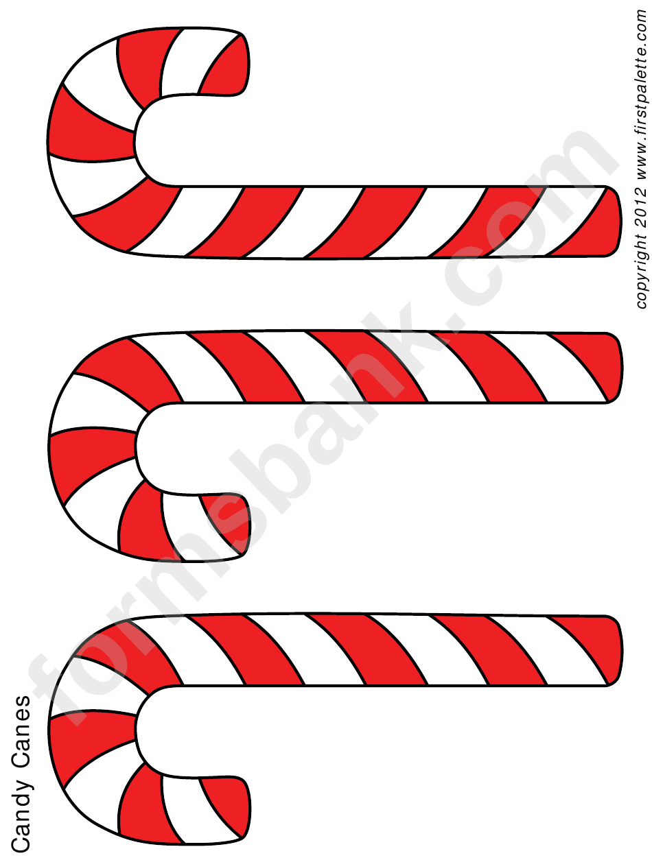 Candy Cane Coloring Sheet printable pdf download