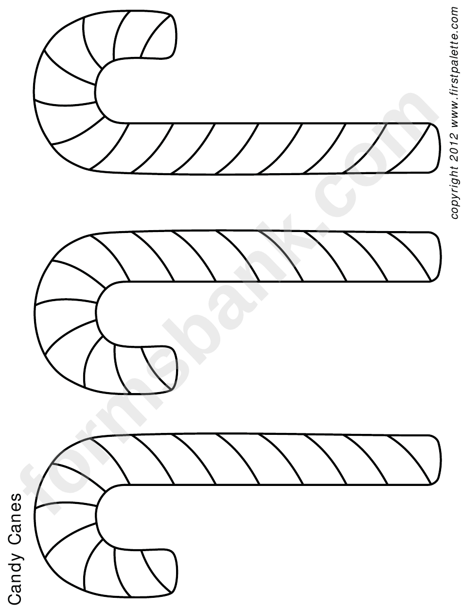 Candy Cane Coloring Sheet printable pdf download