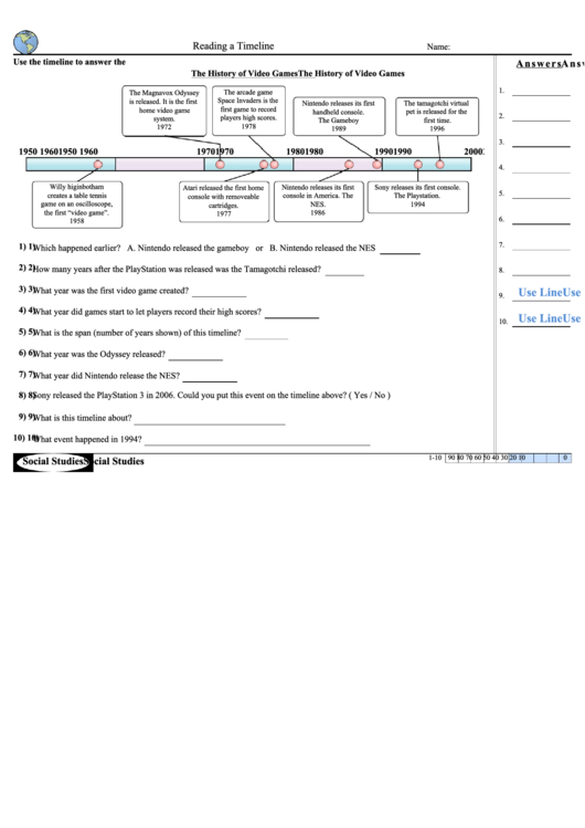 The History Of Video Games Worksheet printable pdf download