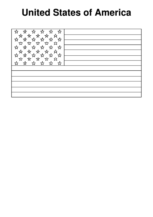 Coloring Sheet Usa Flag printable pdf download