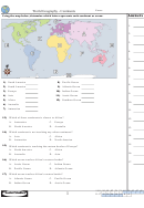 World Geography - Continents Worksheet With Answer Key printable pdf