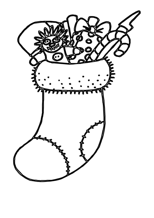 Christmas Stocking Coloring Sheet printable pdf download