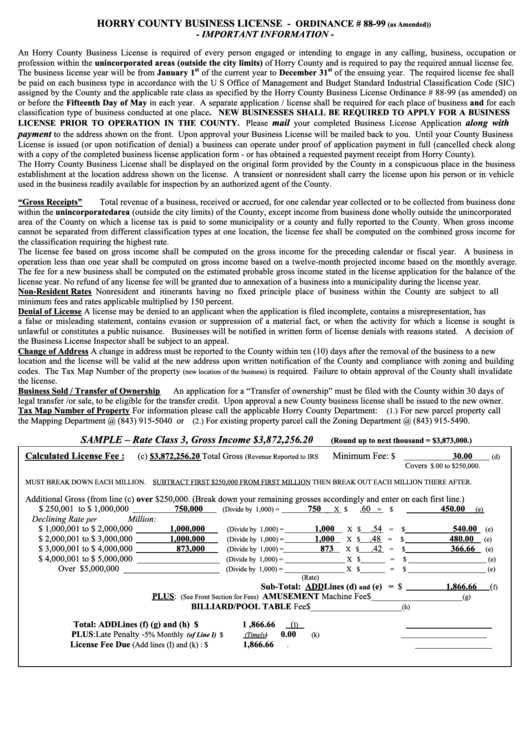 Business License Form printable pdf download