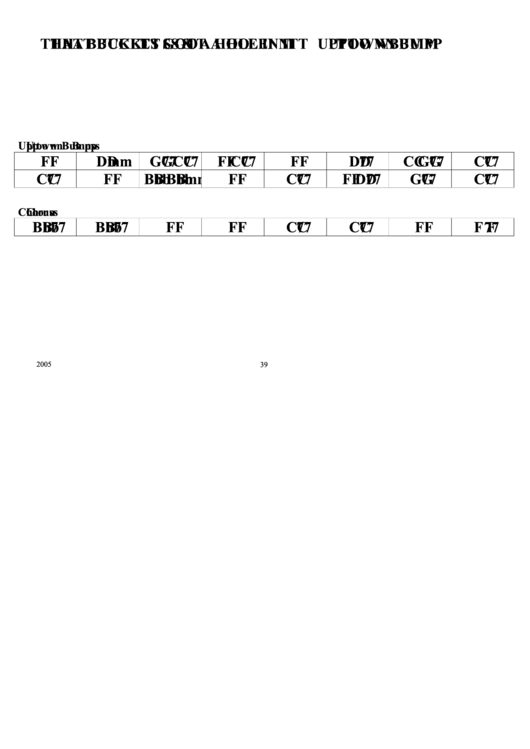 Jazz Chord Chart That Bucket'S Got A Hole In It (Uptown Bumps