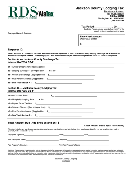 Top Jackson County, Al Tax Forms And Templates free to download in PDF