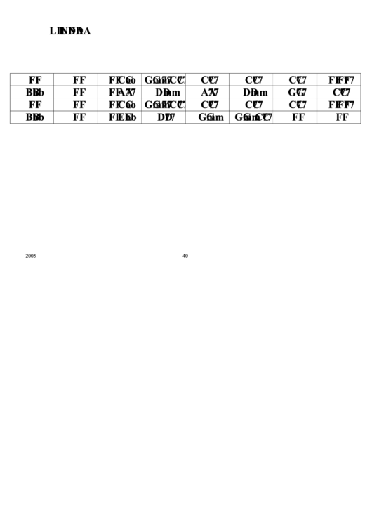 Linda Chord Chart printable pdf download