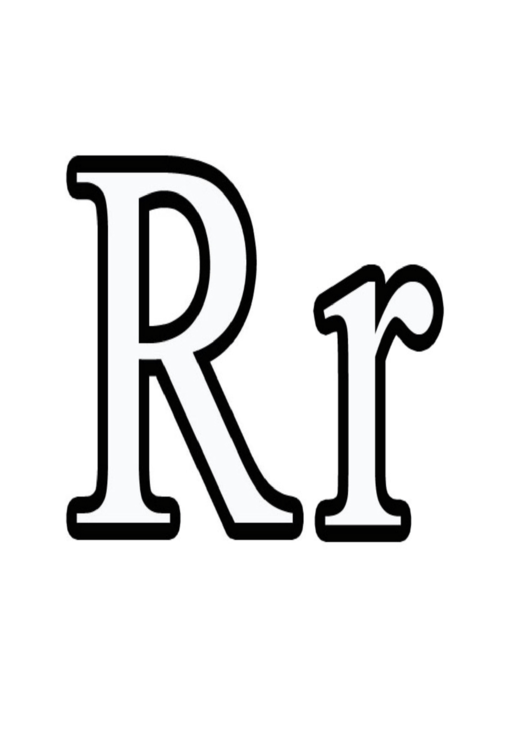 R Letter Template printable pdf download