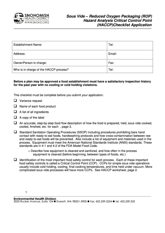 Fillable Hazard Analysis Critical Control Point printable pdf download