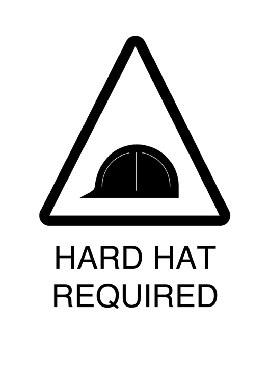 Hard Hat Sign Template printable pdf download