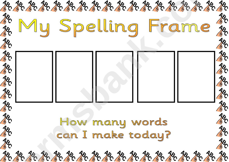 Spelling Frame Abc Template (A, Ai, Ar, B, Ch Picture Frames