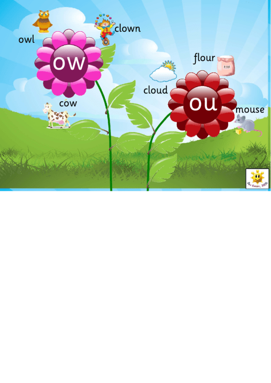 Spelling Flowers Abc Template (Owl, Clown, Flour) printable pdf download