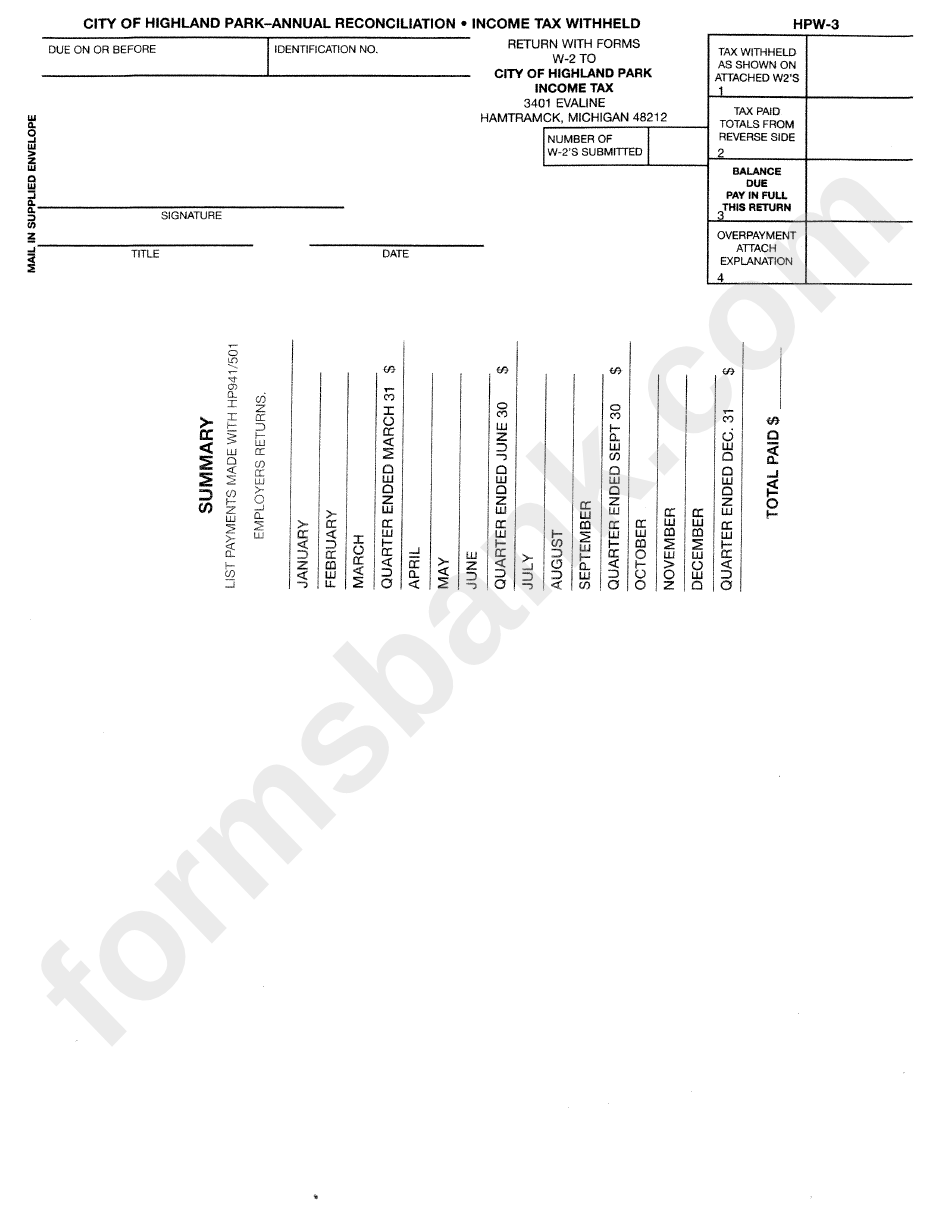 Tax Withheld Form printable pdf download