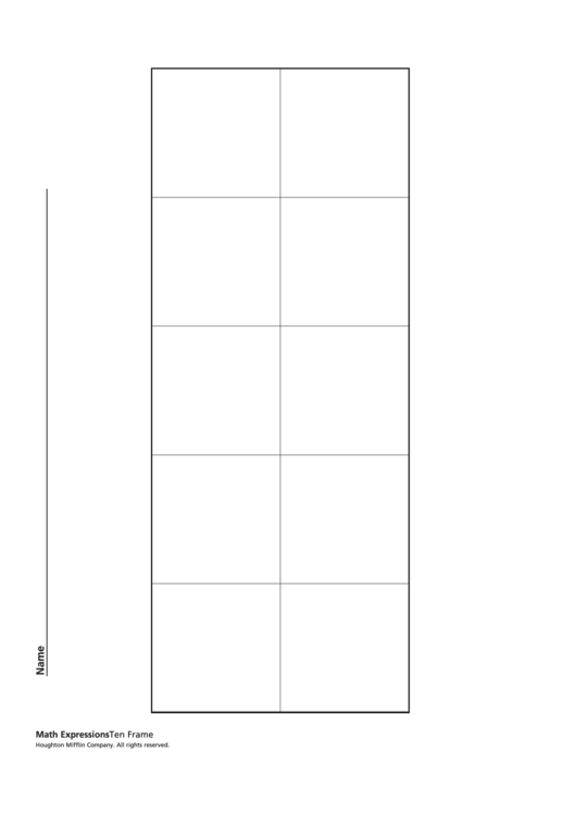 Ten Frame Template printable pdf download