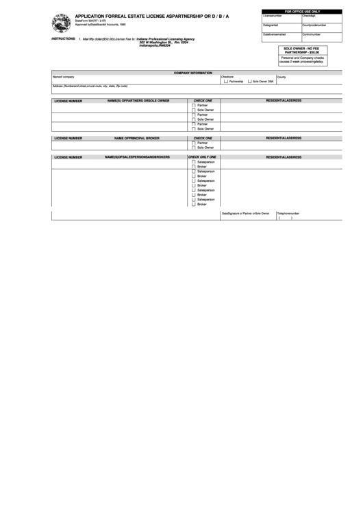Fillable State Form 934 Application For Real Estate License As