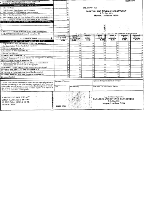 Sales And Use Tax Schedule Template printable pdf download