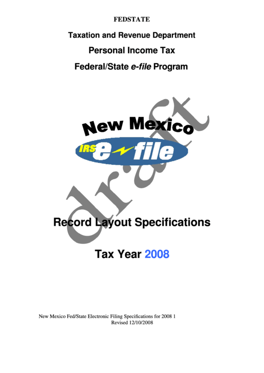 Personal Tax 2008 Sheet New Mexico Taxation And Revenue