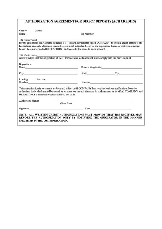 Top 5 Authorization Agreement For Direct Deposits And Vendor Payments