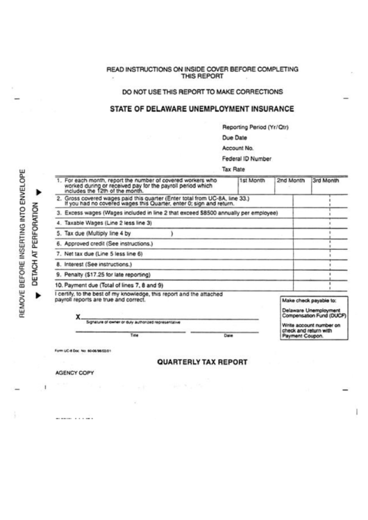 Unemployment Insurance Form Delaware State printable pdf download