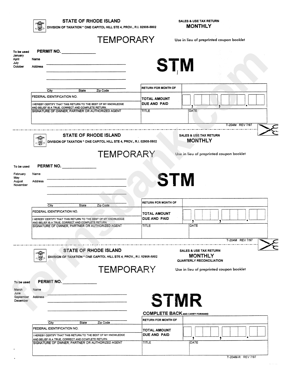 Sales And Use Tax Return Form printable pdf download