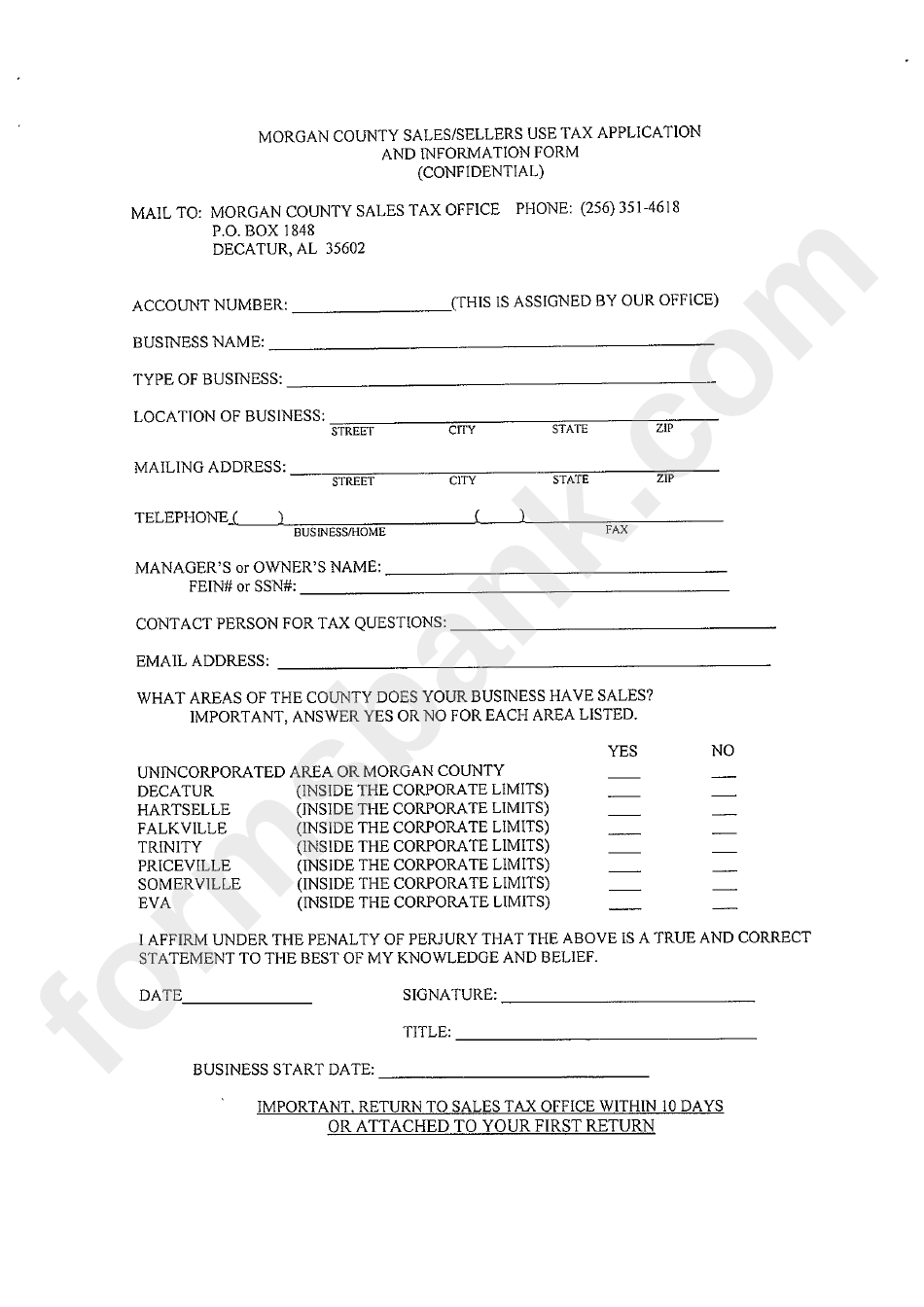 Country Sales/sellers Use Tax Application And Information Form County Sales Tax