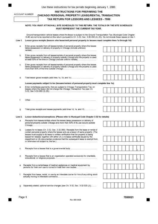 Instructions For Preparing The Chicago Personal Property Lease / Rental