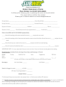 Subway Order Form printable pdf download
