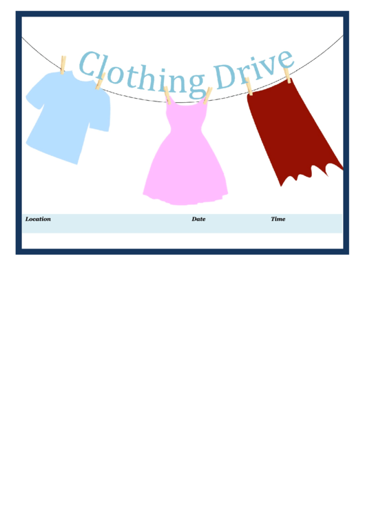 Clothing Drive Flyer printable pdf download