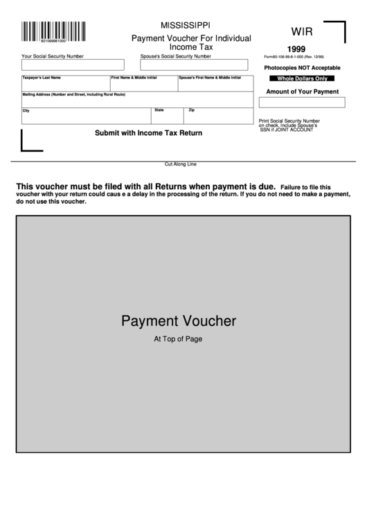 Payment Voucher For Individual Tax Form printable pdf download