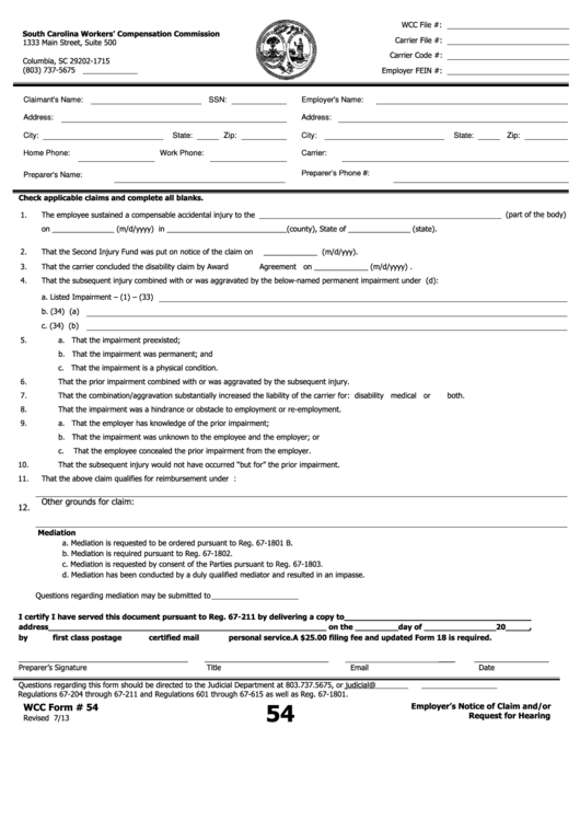 Top 14 South Carolina Workers Compensation Forms And Templates free to