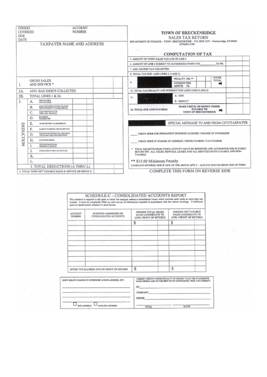 Sales Tax Return Template printable pdf download