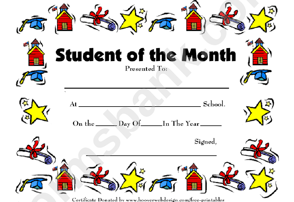 Student Of The Month Funny Award Certificate Template printable pdf