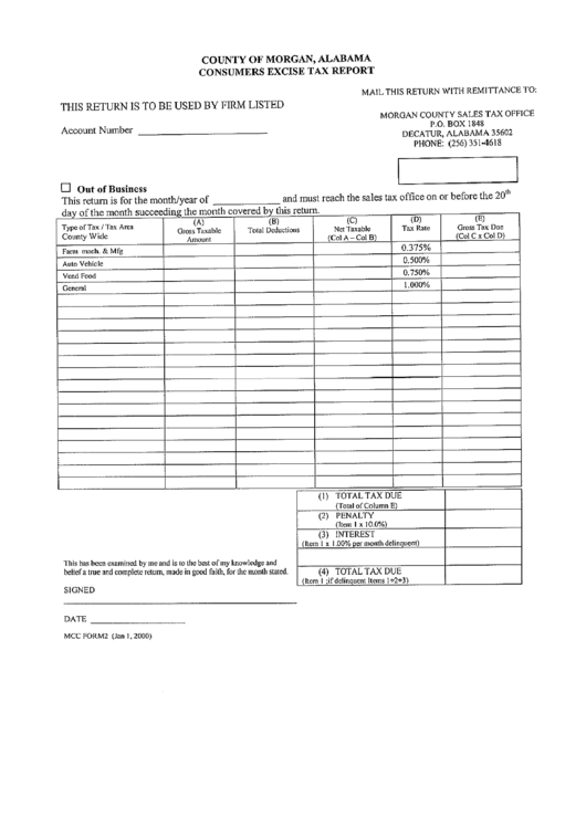 Consumers Excise Tax Report Form County Of printable pdf download