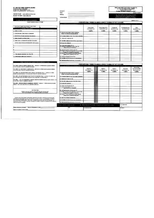Sales / Use Tax Report Form St. Martin Parish printable pdf download