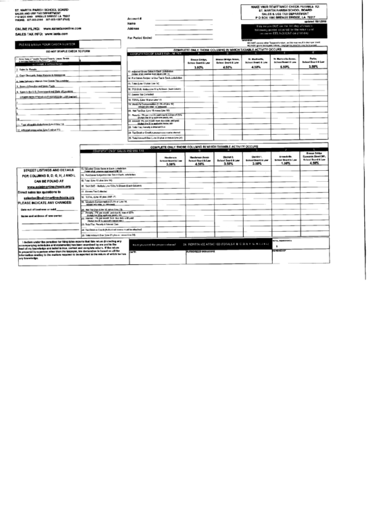 Sales / Use Tax Report Form St. Martin Parish printable pdf download