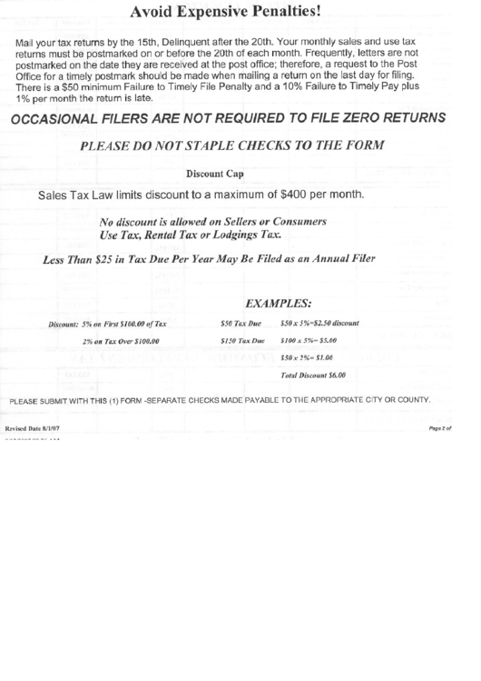 Combined Colbert County And City Of Leighton Sales And Use Tax Report