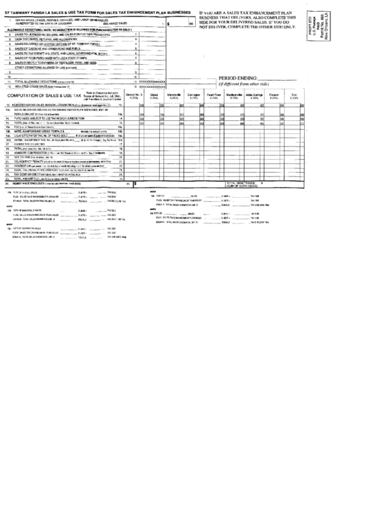 St Tammany Parish La Sales & Use Tax Form For Sales Tax Enhancement