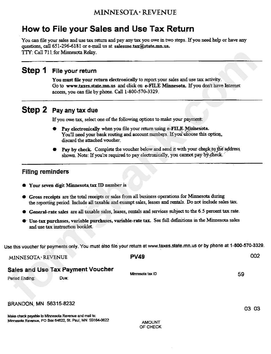 How To File Your Sales And Use Tax Return printable pdf download